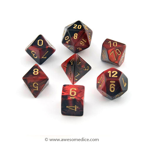 Gemini Red-black 7-dice Set – Awesome Dice