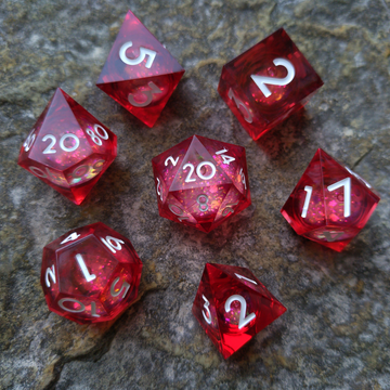 Red Liquid Core Dice Set