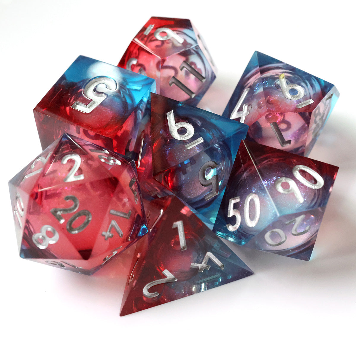 The Incendiary Dicicle of Liberty Liquid Core Dice Set