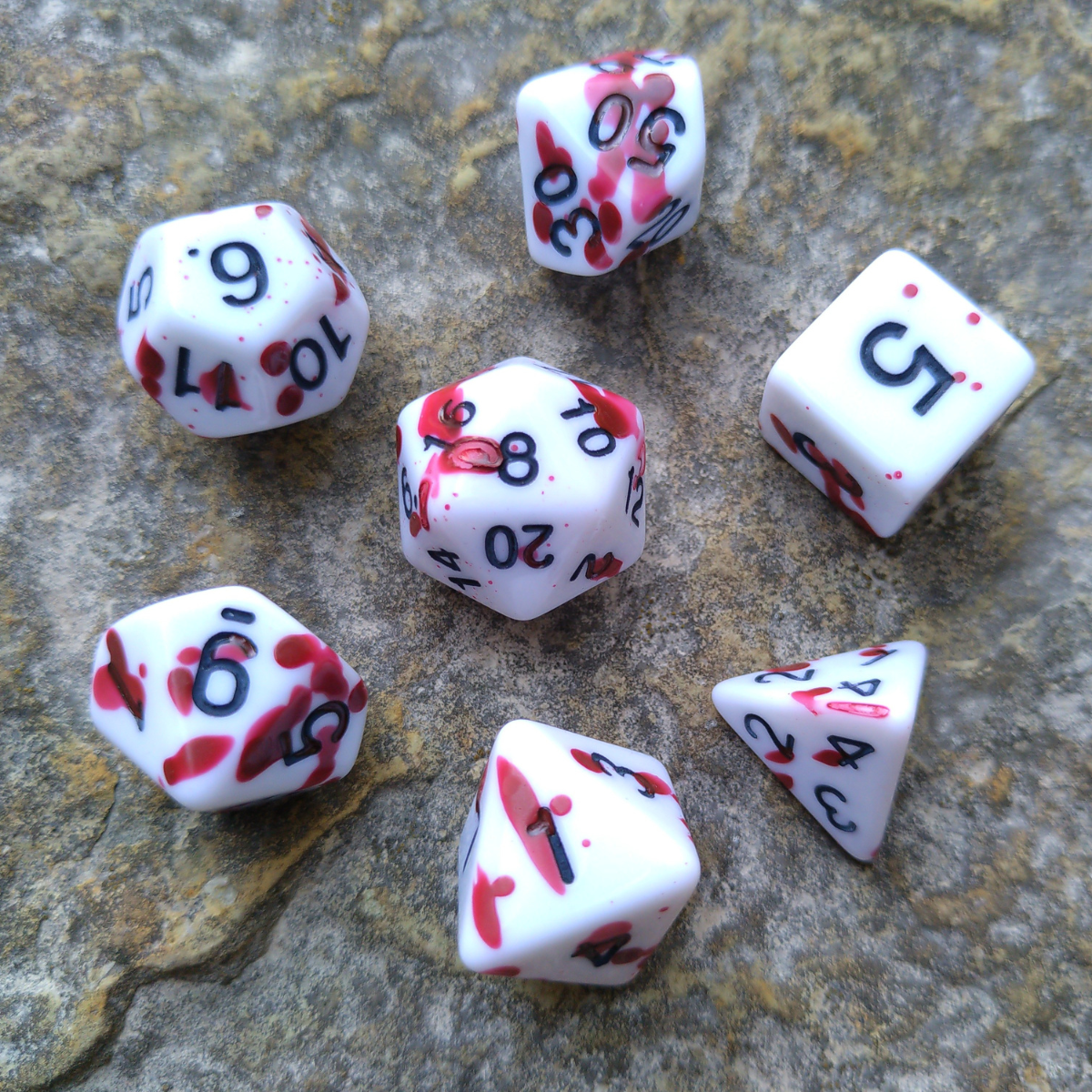 Red Splatter DnD Dice