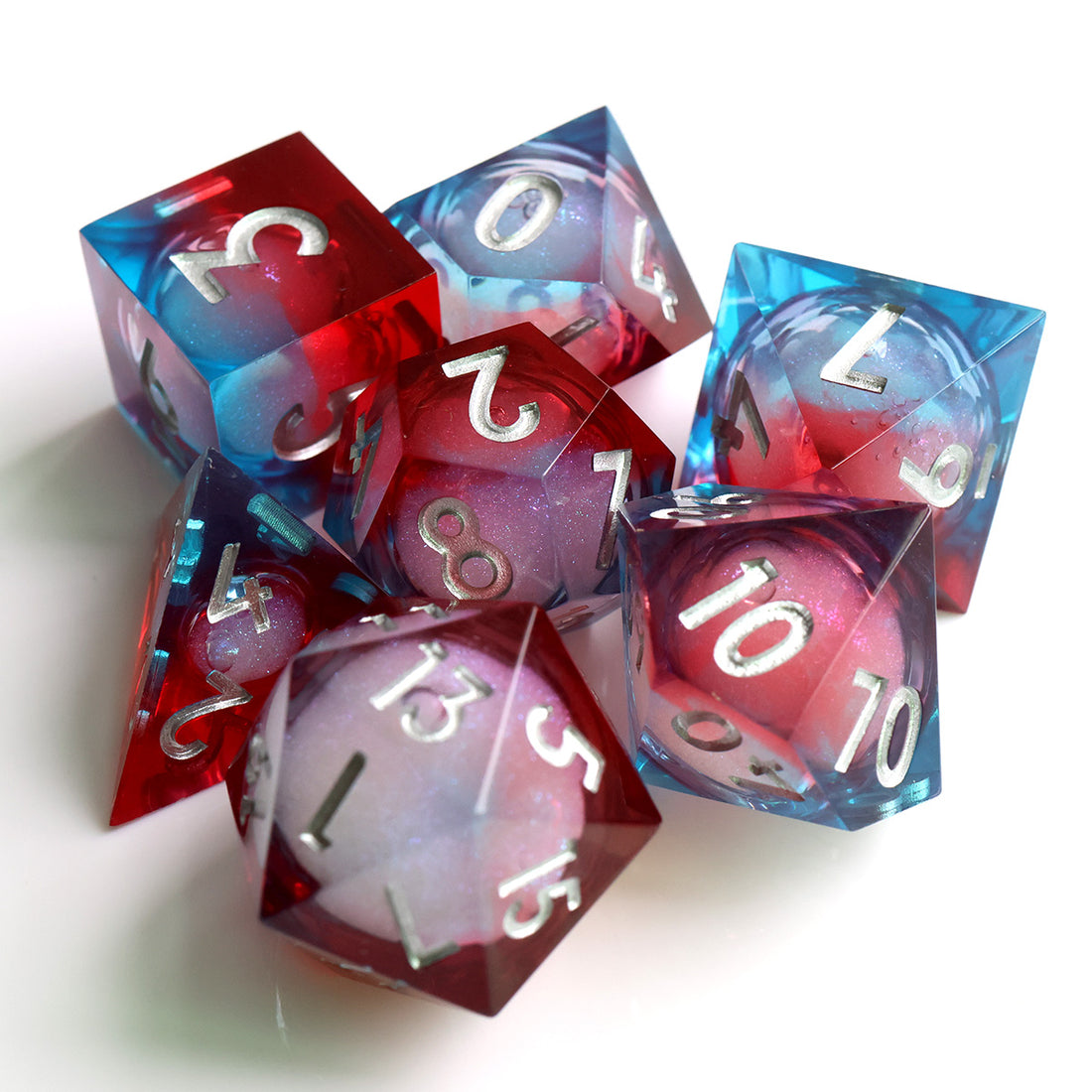 The Incendiary Dicicle of Liberty Liquid Core Dice Set