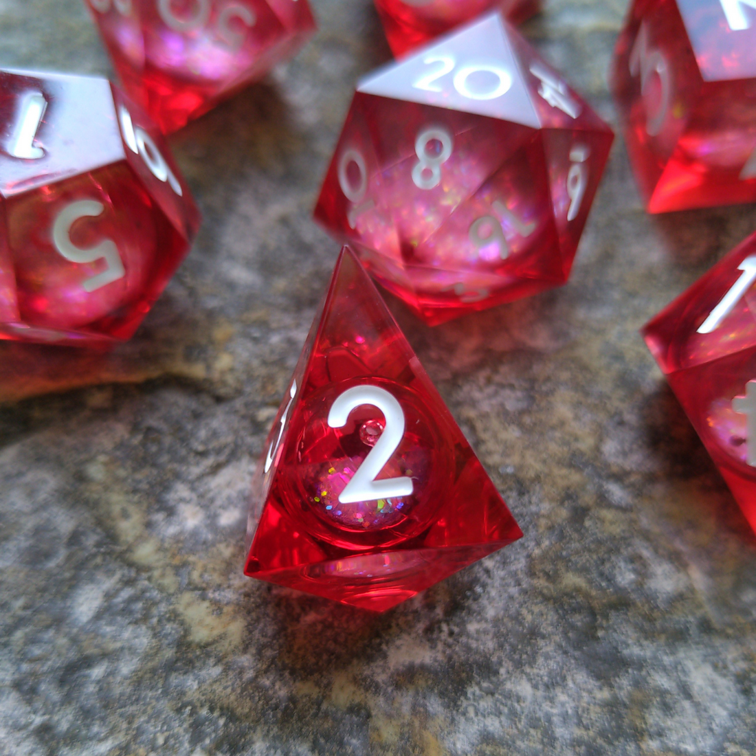 Red Liquid Core Dice Set