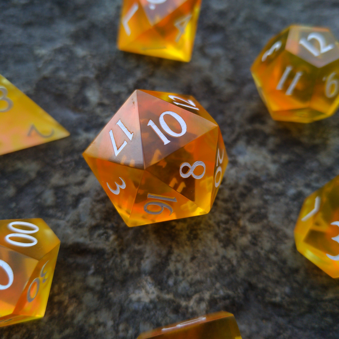 Peach Candy Sharpedge Dice Set