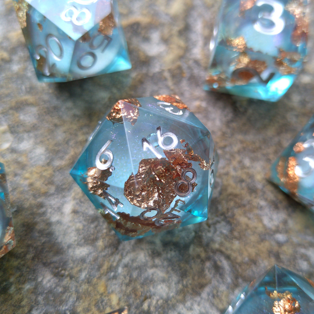 Undersea Liquid Core Dice Set