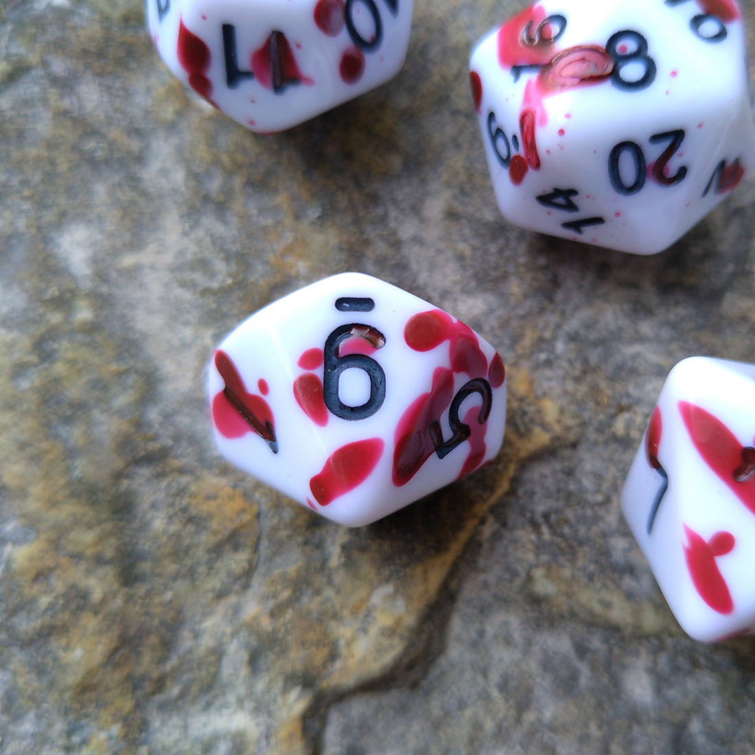 Red Splatter DnD Dice