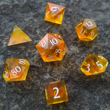 Peach Candy Sharpedge Dice Set