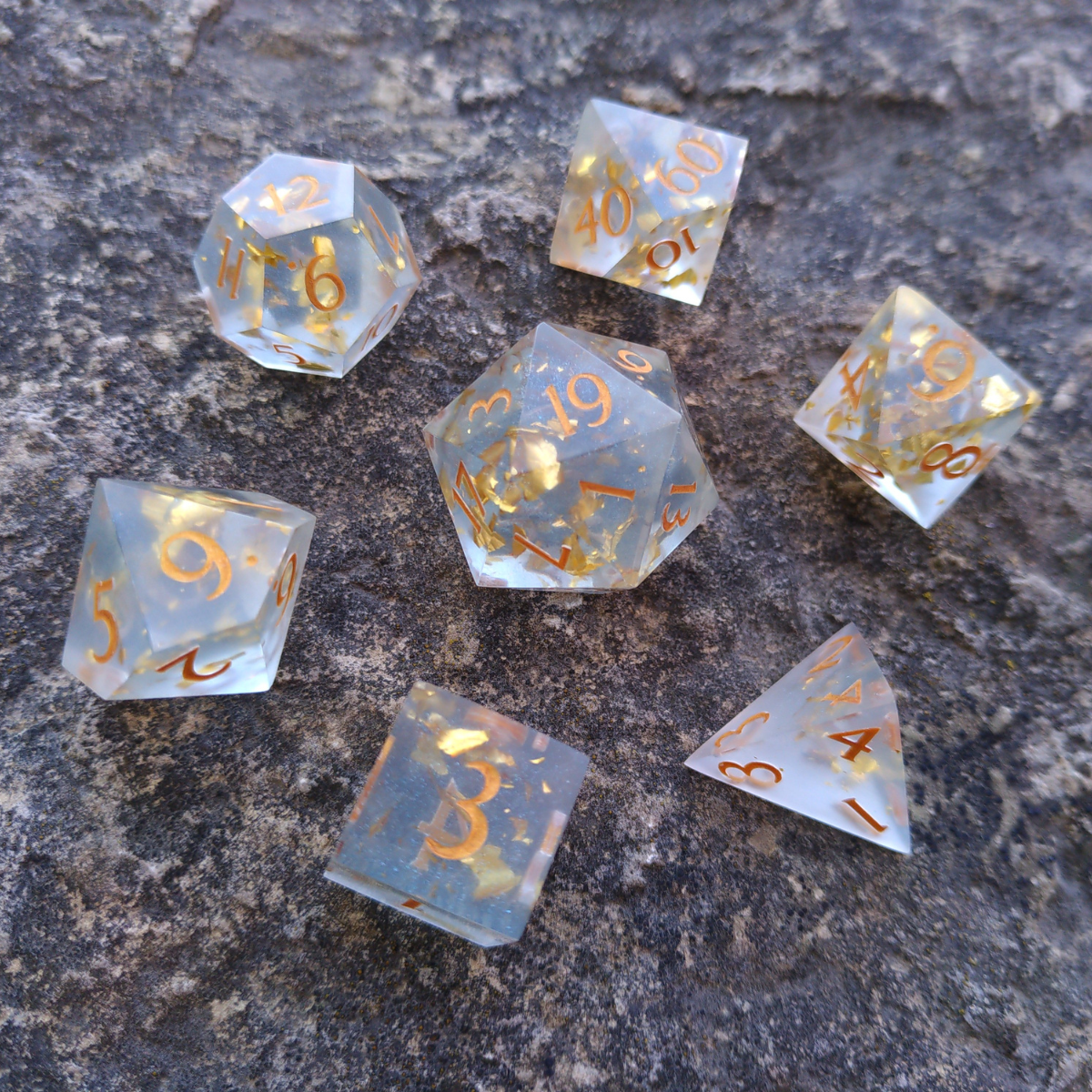 Gilded Sharpedge Dice Set