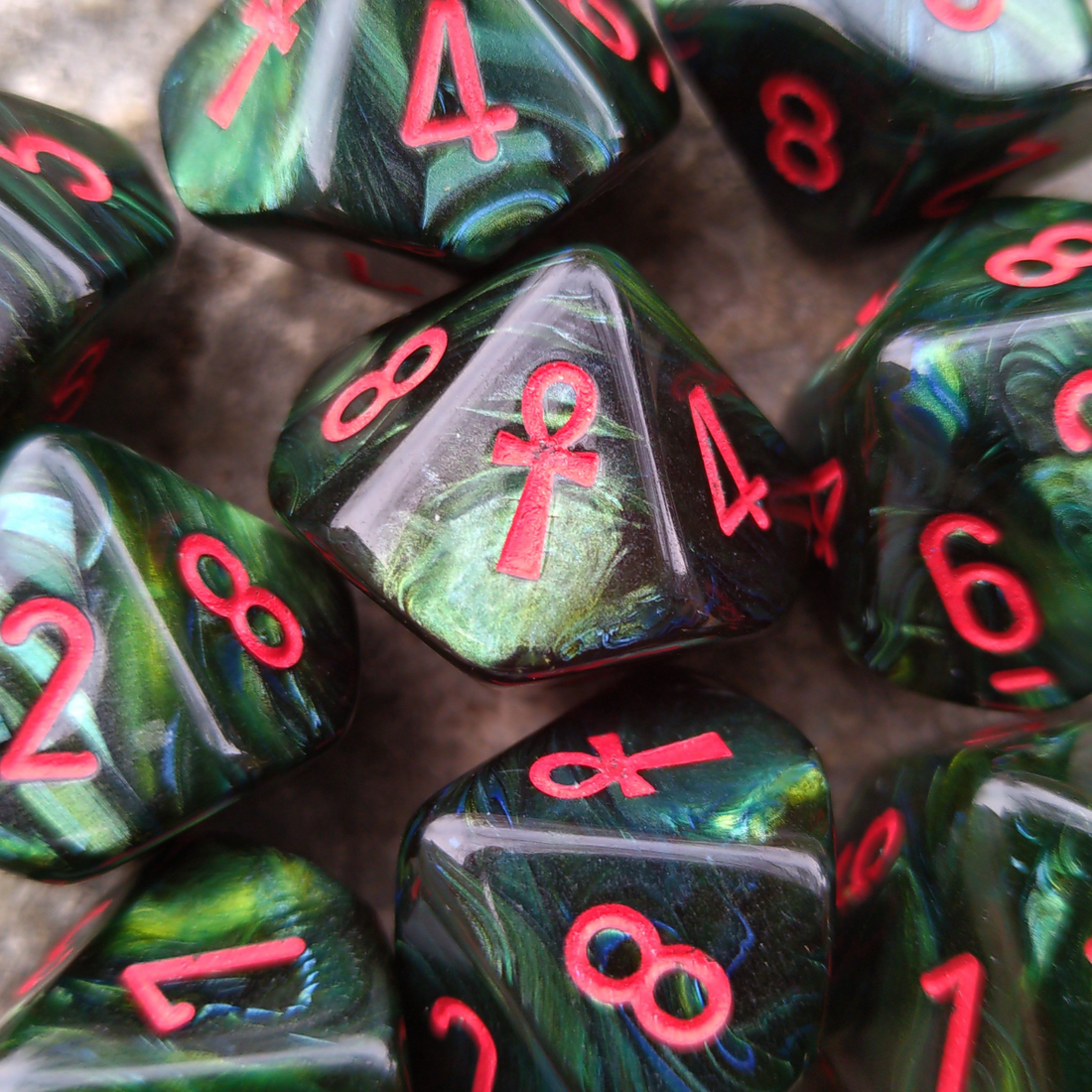 Vampire Ankh 10d10 Dice Set