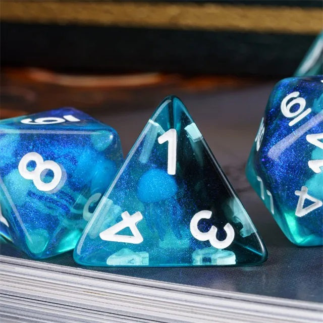 Jellyfish Glow 7-Dice Set