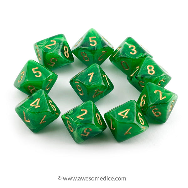 Vortex Green 10d10 Dice Set