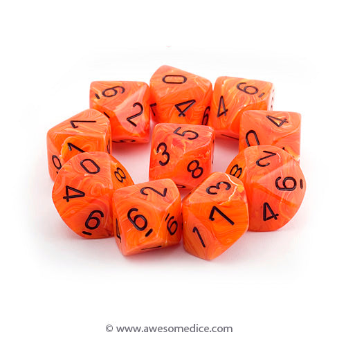 Vortex Orange 10d10 Dice Set