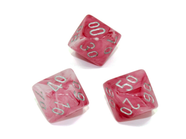 Single Pink Ghostly Glow Percentile Die Awesome Dice