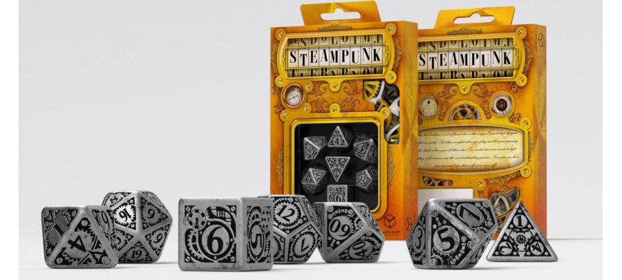 Steampunk Silver Metal Dice Set