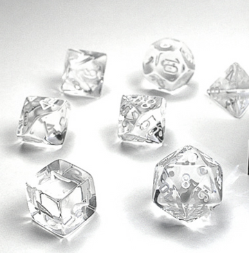 Translucent Clear 7-Dice Set