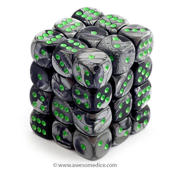 Gemini Black-Grey 36d6 Dice Set