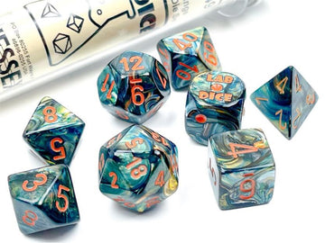 Lustrous® Alpestris/orange 7-Dice Set