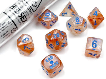 Borealis® Rose Gold/light blue Luminary 7-Dice Set