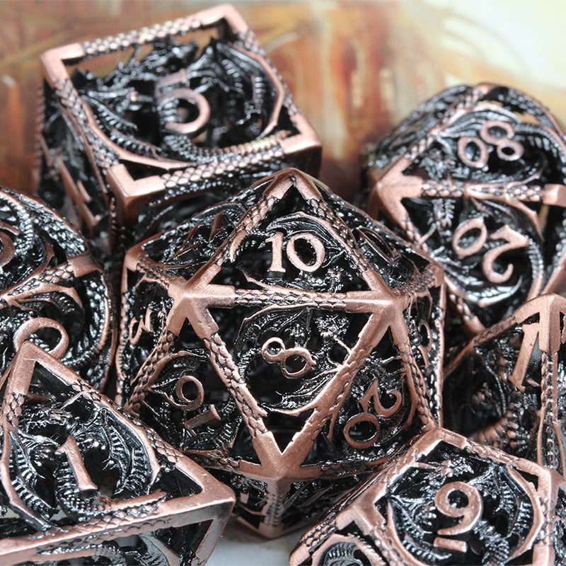 Thunder of Dragons Hollow Metal RPG Dice Set